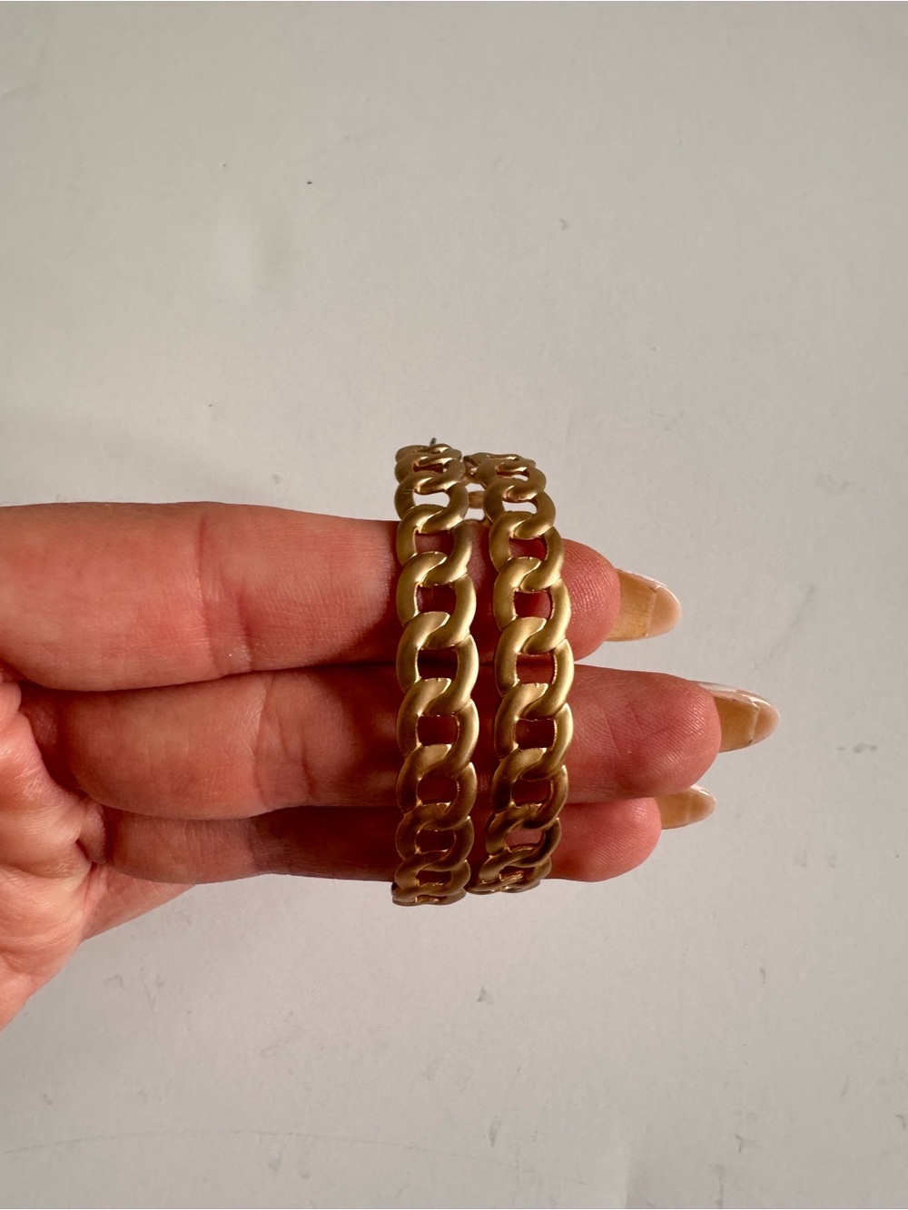 SHEIN Gold-Tone Link Hoop Earrings